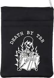 Death by TBR Book Sleeve Book Reader Gift to Be Read Book Cover Bookish Gift Book Club Gift Gothic Romance Pouch Bookworm Librarian Gift (TBR Bblk)