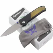 Flytanium Arcade Shark-Lock Folding Knife Black Aluminum Ultem 1000 Amber Inlay