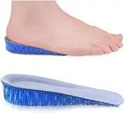 [Generic] Honeycomb shaped elastic invisible inner height increasing insole with half section velvet heel height increasing insole for shock absorption and pressure relief (Blue, 3cm)