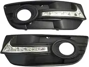 1 Set DRL Compatible With Q5 2010 2011 2012 2013 LED DRL Daytime Driving Running Lights Daylight Fog Lamp Cover Hole Light