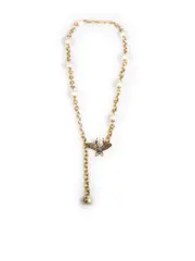 Faux Pearl Bee Charm Chain Belt