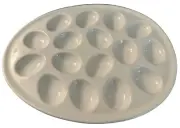White Porcelain Deviled Egg Platter, New