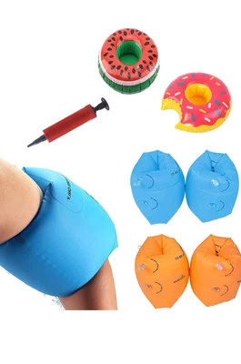 2 Set Of Floaties Inflatable Swim Arm Bands Rings Floats Tube Armlets for Kids