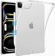 Aircawin for iPad Pro 13 inch Case Clear M4 2024,Clear Case for iPad Pro 13 inch 7th Generation,Supports Apple Pencil 2nd/ Pencil Pro/Pencil(USB-C),Ligthweight Shockproof Soft TPU Back Shell-Clear