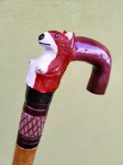 wooden walking stick hand Beautiful Animal wooden walking cane
