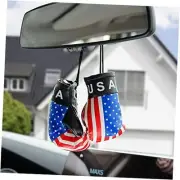 Mini American Flag Boxing Gloves Automobile Mirror Hanging Accessories Car Usa