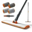 Microfiber Mop Floor Dust Mop with Extendable Long Handle, Flat Mop with 4 Re...