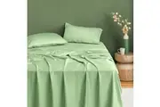 Natural Home 400TC Bamboo Sateen Sheet Set Sage (Single, King Single, Double, Queen, King, Super King)