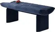 Wooden Entryway Bench, Dining Bench with Padded Seat and Solid Wood Leg, Farmhouse Table Bench with Sturdy Frame, for Entryway, Living Room, Bedroom(Blue,80 * 38cm/31 * 15in)