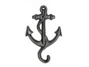 [Pack Of 2] Rustic Silver Cast Iron Anchor Hook 5"