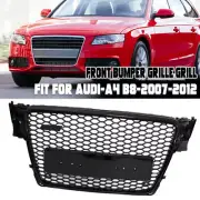 Honeycomb RS4 Style Grille Glossy Black Fits 2009-2012 Audi A4 S4 B8 Bumper Mesh (for: Audi)