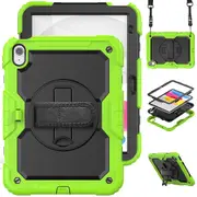MCC Shockproof iPad 10.9" 2022 10th Gen Strap Rugged Case Cover Apple [Yellow Green]