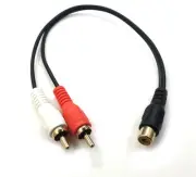 Car Audio RCA Female to 2RCA 2 Male Splitter Adapter Cable Y Shaped Gold Plated