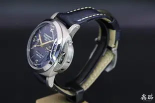 【鑫瑞鐘錶】Panerai 沛納海 Luminor PAM00670 PAM670 鈦金屬 藍面 時間等式 兩地時間 手上鍊 47mm 盒單全