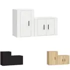 TV Cabinet Set 2 Piece Wall TV Stand Entertainment Unit Engineered Wood vidaXL