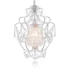 Modern Mini Chandelier,White Retro Crystal Light Fixtures Ceiling Mount 1 Light