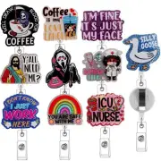 10Pcs Cute Badge Reels Retractable - Nurse Badge Reel & ID Holder Clips Essen...