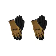 Magid All Purpose Flexible Knit Latex Palm Sure Grip Large Gloves, Grey (2 Pair)