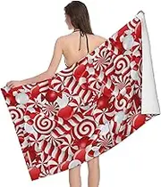 JBYJBX Candy Canes Print Beach Towel Quick Dry Sandproof Microfiber Beach Bath Towel for Travel Pool Camping