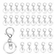 30 Pcs Lobster Claw Clasp Keychain with Swivel Clip Split Ring, Silver