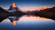 Landscape lake mountains nature sky reflection Custom Gaming Mat Desk