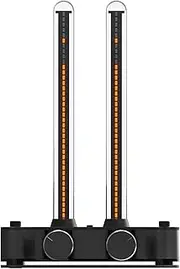 LED Music Spectrum Light – Rhythm-Activated Ambient Lamp with 2 Nixie Tubes, 8 Lighting Modes, Gain & Delay Control, Music Sync Lights for Home & Studio Audio