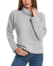 Forte Cashmere Luxe Cozy Turtleneck Wool & Cashmere-Blend Sweater