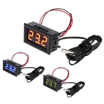 Large LCD Digital Thermometer Temperature Auto Car Meter Gauge With Probe DC 12V