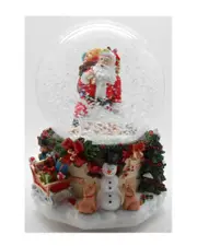 Northlight 7in Musical Santa Claus Snow Blowing Christmas Snow Globe Decoration
