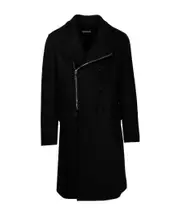 zip-up long-sleeved coat 48 Black