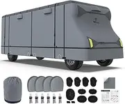 RVMasking Class C RV Cover, 26'1"-29' Heavy Duty 7 Layers Top Class C Motorhome Cover with 4 Tire Covers, Windproof Rip-Stop Anti-UV Camper Cover, Dark Gray