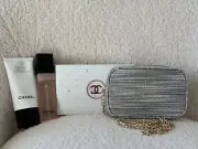 BNIB Authentic CHANEL Routine Reset Cleansing Duo Gift Pouch Set w/ Gold Chain