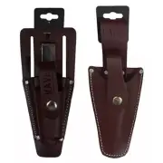 ToolTreaux Multi Pocket Top Grain Leather Tool Holder with Belt Clip, Brown