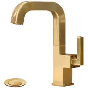 Brushed Gold Bathroom Faucet with 360&#176; Swivel Spout, Lava Odoro Brushed Bro