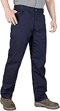 BOCOMAL FR Pants for Men Classic 5 Pockets Relaxed Fit Elastic Waist Water/Stain Repellet Work Pants NFPA 2112/CAT2