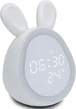 Cozy Villa Digital Alarm Clock with Night Light and Temperature Display, Cute Alarm Clocks for Kids Toddlers Adults, White Alarm Clock for Bedroom Home Office, Adjustable Volume and Brightness