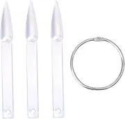 VICASKY 2 Sets Transparent Nail Practice Tips Color Plates Fan Shaped Display Sticks for Nail Art Practice Each Smooth Surface for Engraving and Painting