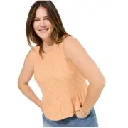 NEW Torrid Texture Knit High Neck Ruffle Crop Top Peach Size 4X | 3088 |