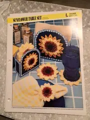 Annies Attic Crochet Patterns Sunflower Table Set New