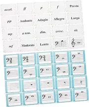 SUPVOX 80pcs Music Note Flashcards: Piano Notes Flashcards Study Aid - Double-sided Cards For Piano Violin And Other Instruments