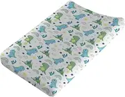 Dinosaur Rainbow Diaper Changing Pad Cover Sheets for Boy Girl 32''x16'' Cartoon Dino Sun Star Cactus Mountain Unisex Fitted Changing Table Covers Comfort Soft Breathable Baby Changing Table Mats