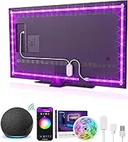 GHome Smart SL1 TV LED Backlight, 9.2ft Smart WiFi Strip Light Compatible with Alexa and Google Home, App Control, Music Sync 16 Million RGB Red Green Blue 9.2Ft LED Strip ST1-B ST1-B