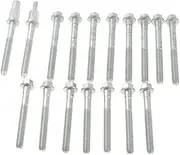 TRQ Cylinder Head Stretch Bolt Set of 16 Kit Compatible with Chevy Pontiac Olds 3.1L 3.4L V6