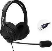 Discover D722U Noise Reducing USB Wired Work from Home Headset | Compatible with Computer Softphone Apps Like RingCentral, Teams, Zoom, Google, GoTo, Cisco and More