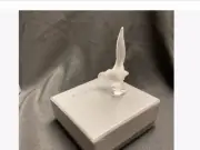 Lalique Crystal Pheasant Paperweight Ring Holder 4” Tall