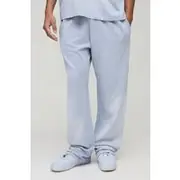 Mens Blue Relaxed Fit Washed Rhinestone Joggers