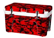 Vinyl Cooler Wrap Fits RTIC 52 Cooler | Decal Skin FULL Red & Black Camo