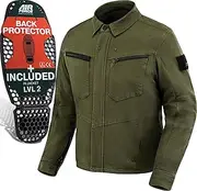 SHIMA Giro Jacket Motorcycle Jacket Men's with Protectors AirForce Back Protector Motorcycle Jacket Shoulder Protector Elbow Textile Jacket Stretch Protective Jackets Protector Jacket (Men, Khaki, XL)