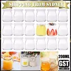 200ML 12pcs Glass Pudding Jars Glass Jars for Yogurt Milk Parfait with Lid Caps