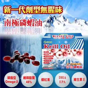 【好朋友】Krill Oil南極磷蝦油新一代劑型無腥味軟膠囊60顆/盒(四項國際認證) (6.7折)